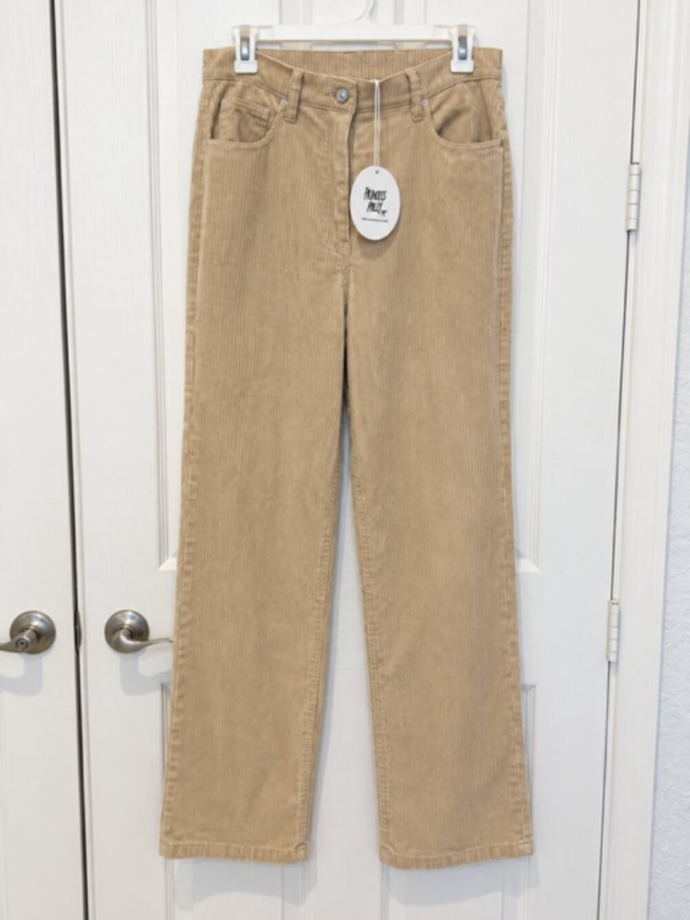 Princess Polly Corduroy Pants US 6 Tan Straight Leg Y2K Preppy NWT